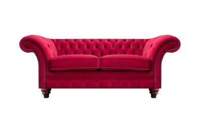 Rotes Chesterfield Sofa Exklusiver Zweisitzer Wohnzimmer Polstercouchen