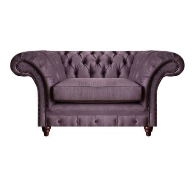Chesterfield Lila Lehnsessel Wohnzimmer Textil Einsitzer Edler 1-Sitzer