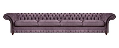 Exklusiver Chesterfield Lila Viersitzer Polstercouchen Edle Sitzmöbel
