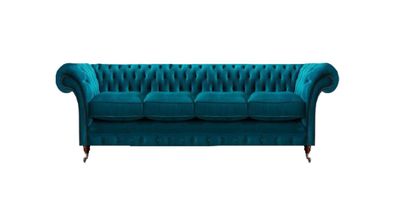 Designer Chesterfield Viersitzer Luxuriöse Wohnzimmer Couch Edle Möbel
