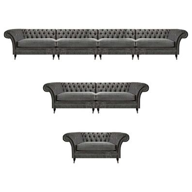 Chesterfield Designer Sofagarnitur Textil Sitzcouchen Designer Möbel