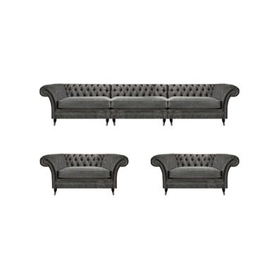 Moderne Chesterfield Sofagarnitur Designer Polstercouchen 3 + 1 + 1 Sitzer