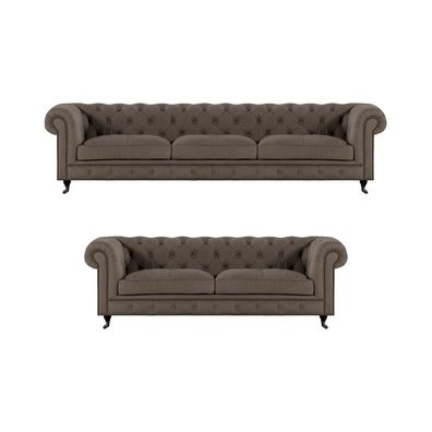 Moderne Chesterfield Polstergarnitur Edle Möbel Sitzcouchen 2tlg Set