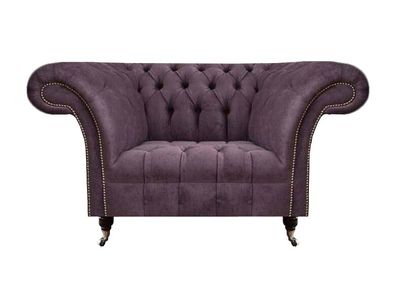 Eleganter Chesterfield Lila Einsitzer Wohnzimmer Sitzmöbel Edler Sessel