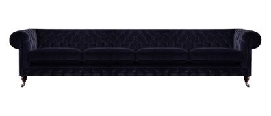 Chesterfield Dunkelblaue 4-Sitzer Couch Wohnzimmer Polster Sitzmöbel