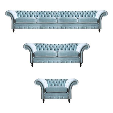 Designer Chesterfield Sofagarnitur Moderner Viersitzer Polster Sessel