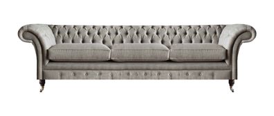 Chesterfield Grauer Dreisitzer Wohnzimmer Polstersofas Designer Couchen