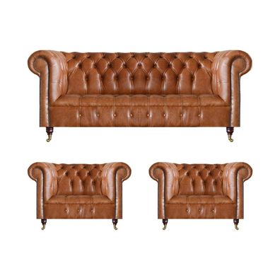 Chesterfield Sitzmöbel Braune Sofas Einsitzer Wohnzimmer Einrichtung