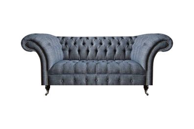 Graues Textilsofa Chesterfield Wohnzimmer Zweisitzer Einrichtungssofas