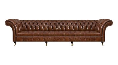 Braunes Chesterfield Ledersofa Wohnzimmer Ledermöbel Edle Sitzcouchen