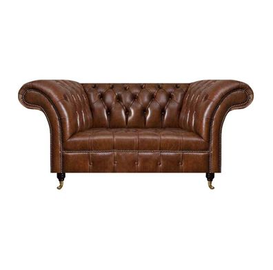 Ledercouch Chesterfield Braunes Sofa Wohnzimmer Designer Ledermöbel