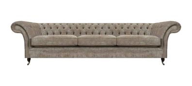 Hellgraue Chesterfield Sitzcouch Polstermöbel Designer Dreisitzer Sofa