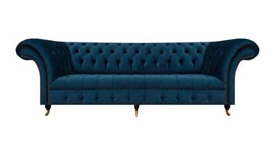 Chesterfield Designer Möbel Dunkelblaue Couch Designer Edle Textilsofas