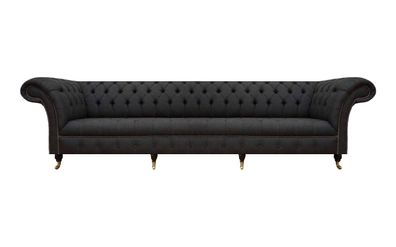 Schwarze Chesterfield Polstercouch Exklusive Wohnzimmer Couch 4-Sitzer