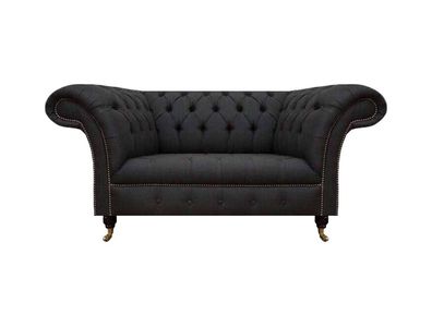 Luxus Chesterfield Sofas Designer Schwarzer Zweisitzer Wohnzimmer Möbel
