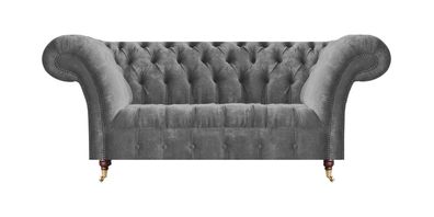 Grauer Chesterfield 2-Sitzer Polstersofas Designer Wohnzimmer Couchen