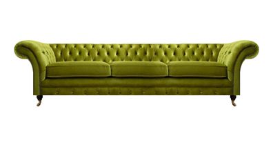 Chesterfield Olivengrüne Polstercouch Bettfunktion Couch Wohnzimmer Möbel