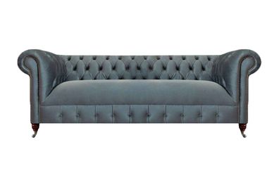 Graues Chesterfield Wohnzimmer Sofa Moderner Dreisitzer Sitzmöbel Couch