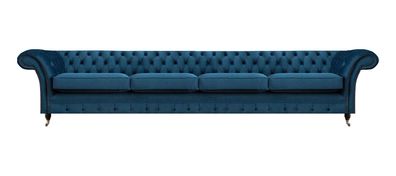 Blaue Chesterfield Couch Exklusives Stoffsofa Wohnzimmer Moderne Möbel