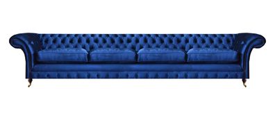 Luxus Modern Sitzmöbel Sofa Viersitzer Couch Blau Chesterfield Wohnzimmer