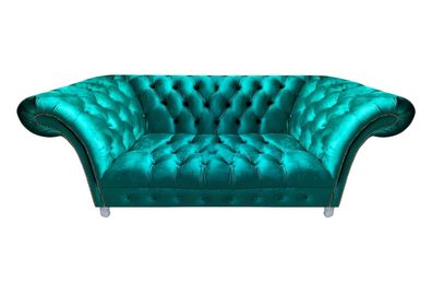 Wohnzimmer Polster Möbel Chesterfield Sofa Couch Zweisitzer Blau Neu Einrichtung