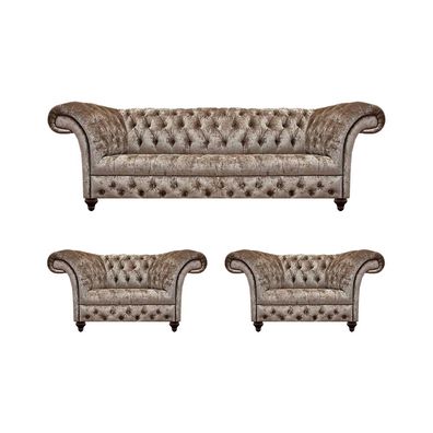 Luxus Sofagarnitur Design Möbel 3tlg Chesterfield Einrichtung Couchgarnitur