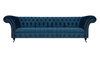 Blau Sitzmöbel Sofa Couch Viersitzer Chesterfield Polster Sitz Neu Wohnzimmer
