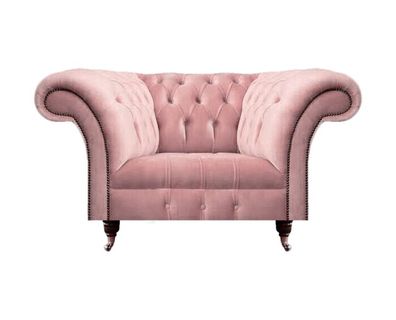 Rosa Sessel Wohnzimmer Textil Couch Sitz Chesterfield Polstermöbel Einrichtung