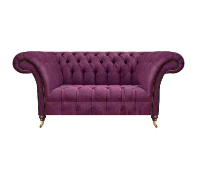 Lila Sofa Zweisitzer Couch Wohnzimmer Einrichtung Polstermöbel Chesterfield