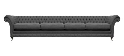 Sofa Viersitzer Couch Chesterfield Grau Polstermöbel Wohnzimmer Chesterfield