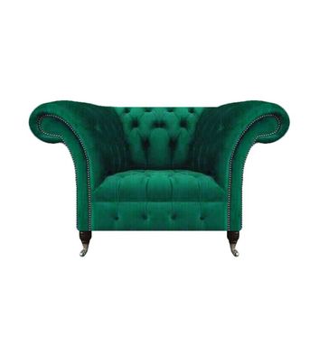 Luxus Einrichtung Sessel Chesterfield Wohnzimmer Textil Möbel Polstermöbel