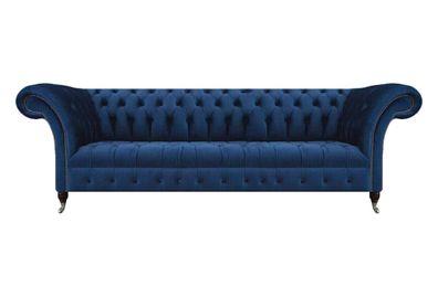Blau Chesterfield Sofa Viersitzer Couch Designer Polstermöbel Wohnzimmer
