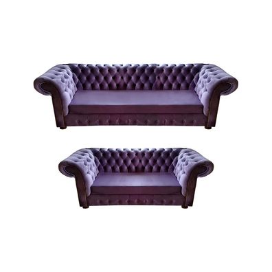 Chesterfield Lila Set Wohnzimmer Polstermöbel Modern Komplett Einrichtung