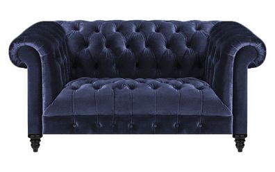 Wohnzimmer Möbel Chesterfield Blau Sofa Zweisitzer Einrichtung Polstermöbel