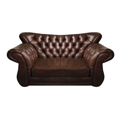 Braun Luxus Sofa Zweisitzer Couch Chesterfield Wohnzimmer Polstermöbel