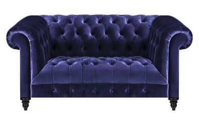 Design Modern Sofa Zweisitzer Couch Chesterfield Blau Wohnzimmer Einrichtung