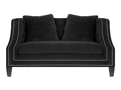 Wohnzimmer Sessel Schwarz Polstermöbel Luxus Textil Chesterfield Einrichtung