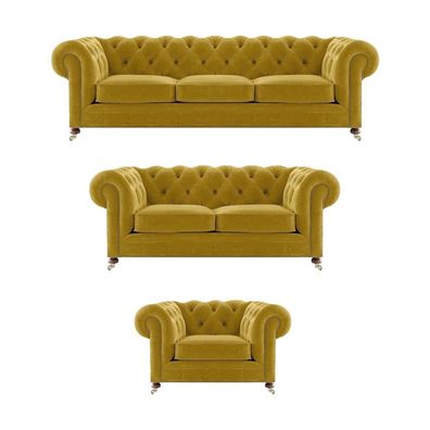 Designer 2x Sofas Wohnzimmer Sessel Chesterfield Luxus Set Chesterfield