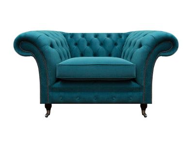 Chesterfield Luxus Blau Sessel Designer Einrichtung Neu Sitz Wohnzimmer