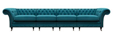 Wohnzimmer Sofa Viersitzer Couch Designer Einrichtung Blau Chesterfield