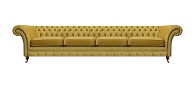 Wohnzimmer Gelb Sofa Viersitzer Couch Chesterfield Polstersitz Einrichtung