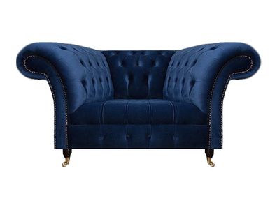 Luxus Blau Sessel Polstersitz Polstermöbel Wohnzimmer Neu Design Chesterfield