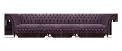 Luxus Polstermöbel Chesterfield Viersitzer Sofa Couch Stoff Wohnzimmer