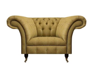 Sessel Textil Einrichtung Luxus Polstersessel Chesterfield Wohnzimmer Neu