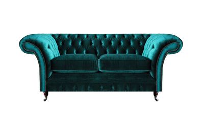 Chesterfield Design Grün Sofa Zweisitzer Sofa Einrichtung Polstermöbel