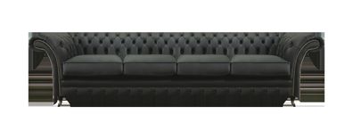 Wohnzimmer Chesterfield Schwarz Sofa Viersitzer Modern Einrichtung Neu