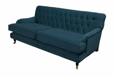 Chesterfield Design Luxus Polster Sofa 3 Sitzer Blau Couch Textil Neu