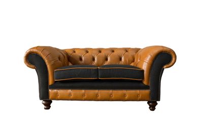 Chesterfield Ledersofa Sofa Couch Polster 2 Sitzer Textil Sofas Couchen