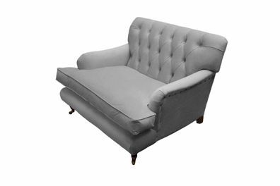 Chesterfield Sofa Couch Polster 1,5 Sitzer Sofas Klassisch Blauer Einsitzer