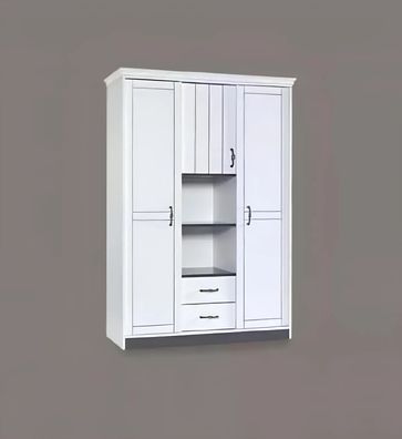 Landhaus Kleiderschrank Schlafzimmer Möbel Holz Weiß Schrank Edle Schränke